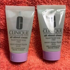 Clinique All About Clean Liquid Facial Soap lot of 2 1fl oz each